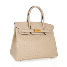 Load image into Gallery viewer, Birkin 30 Bag Ostrich Parchemin Gold Hardware New w/Box
