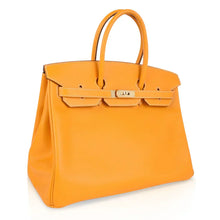 Load image into Gallery viewer, Birkin 35 Bag Yellow Jaune D’Or Candy Limited Edition Epsom Permabrass