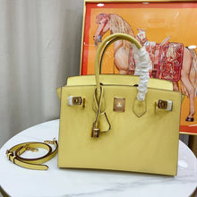 Load image into Gallery viewer, Birkin25 Sellier Jaune Milton Veau Epsom Silver Handbag