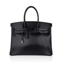 Load image into Gallery viewer, Birkin 35 Bag So Black Box Leather Limited Edition Very Rare