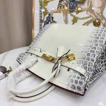 Load image into Gallery viewer, Birkin Bag Crocodile-Grain Cowhide Leather Gold Hardware