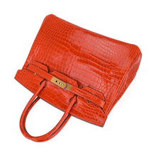 Load image into Gallery viewer, Birkin 30 Bag Orange Poppy Porosus Crocodile with Gold Hardware
