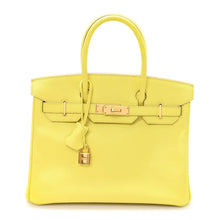 Load image into Gallery viewer, Birkin25 Sellier Jaune Milton Veau Epsom Silver Handbag
