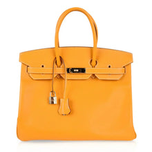 Load image into Gallery viewer, Birkin 35 Bag Yellow Jaune D’Or Candy Limited Edition Epsom Permabrass