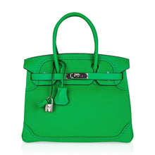 Load image into Gallery viewer, Birkin 30 Ghillies Limited Edition Bag Bamboo Palladium Hardware New w/Box