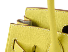 Load image into Gallery viewer, Birkin 30 Bag Rare Lime Candy Limited Edition Gris Perle Interior Palladium
