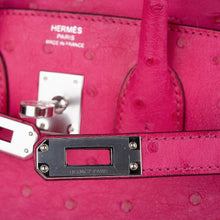 Load image into Gallery viewer, Birkin 25 Rose Tyrien Ostrich Bag Palladium Hardware
