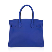Load image into Gallery viewer, Birkin 30 Bag Blue Electric Novillo Leather with Palladium Hardware