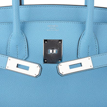 Load image into Gallery viewer, Birkin 30 Bag Blue Celeste Epsom Palladium Hardware New