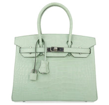 Load image into Gallery viewer, Birkin 30 Bag Vert D’eau Matte Alligator Palladium Hardware