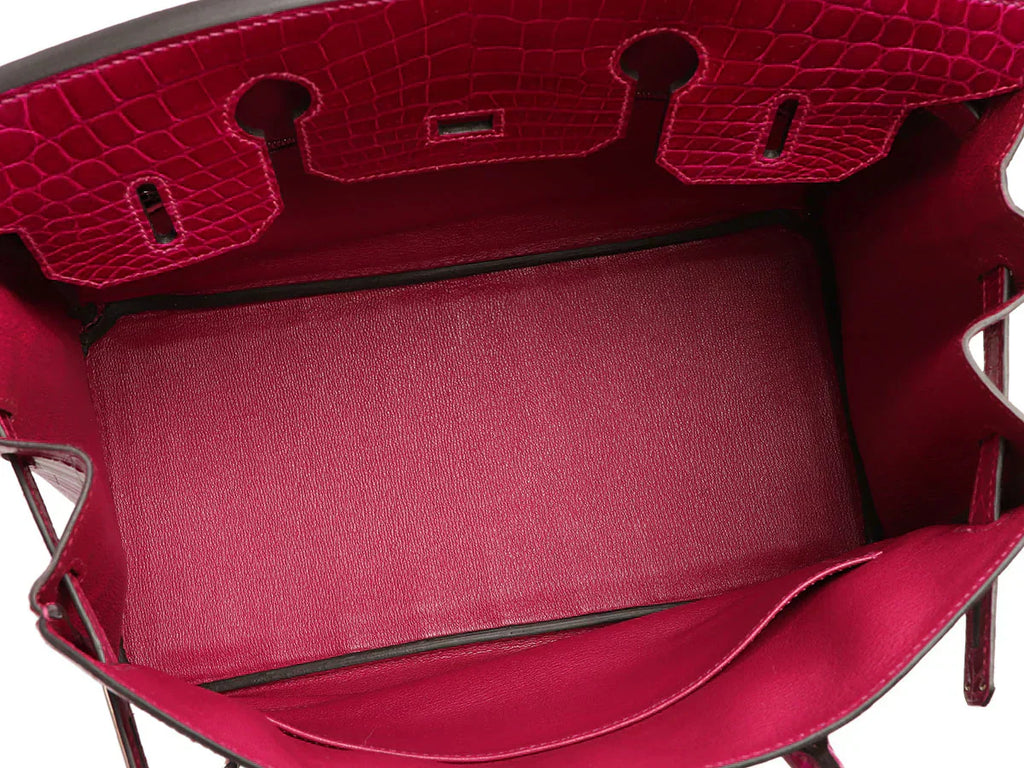 Birkin 30 Smooth Croc Print Genuine Leather Top Handle Bags