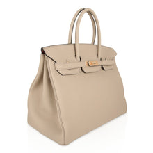Load image into Gallery viewer, Birkin 35 HSS Bi-Color Bag Trench / Rose Jaipur Brushed Gold Hardware