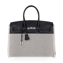Load image into Gallery viewer, Birkin Fray Fray 35 Bag Black Swift Leather / Toile Limited Edition