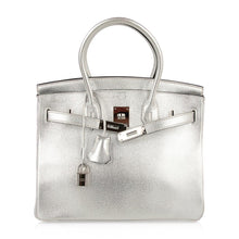 Load image into Gallery viewer, Limited Edition Birkin 30 Bag Silver Metallic Chevre Leather with Palladium Hardware
