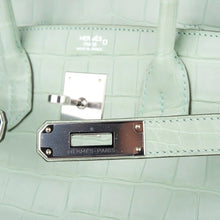 Load image into Gallery viewer, Birkin 30 Bag Vert D’eau Matte Alligator Palladium Hardware