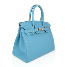 Load image into Gallery viewer, Birkin 30 Bag Blue du Nord Togo Leather Palladium Hardware