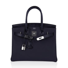 Load image into Gallery viewer, Birkin 30 Touch Blue Indigo Matte Alligator Bag Palladium Hardware