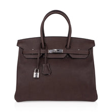 Load image into Gallery viewer, Birkin 35 Bag Ebene Barenia Faubourg Leather with Palladium Hardware