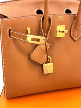 Load image into Gallery viewer, Birkin Sellier 25 Gold Epsom Leather Rolled Handles Gold Hardware Handbag