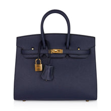 Load image into Gallery viewer, Birkin 25 Sellier Bag Bleu Indigo Gold Hardware Epsom Leather New w/Box
