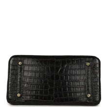 Load image into Gallery viewer, Birkin Black Matte Niloticus Crocodile Gold Hardware