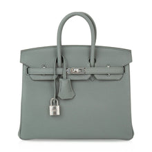 Load image into Gallery viewer, Birkin 25 Bag Vert Amande Togo Palladium Hardware
