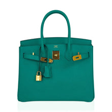 Load image into Gallery viewer, Birkin 30 Bag Vert Jade Epsom Leather with Gold Hardware