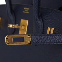 Load image into Gallery viewer, Birkin 25 Sellier Bag Bleu Indigo Gold Hardware Epsom Leather New w/Box