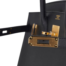Load image into Gallery viewer, Birkin 30 Bag Black Gold Hardware Epsom Leather New w/ Box
