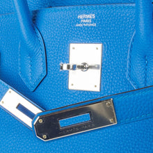 Load image into Gallery viewer, Verso Birkin 30 Bag Blue Zanzibar &amp; Malachite Togo Leather with Palladium Hardware