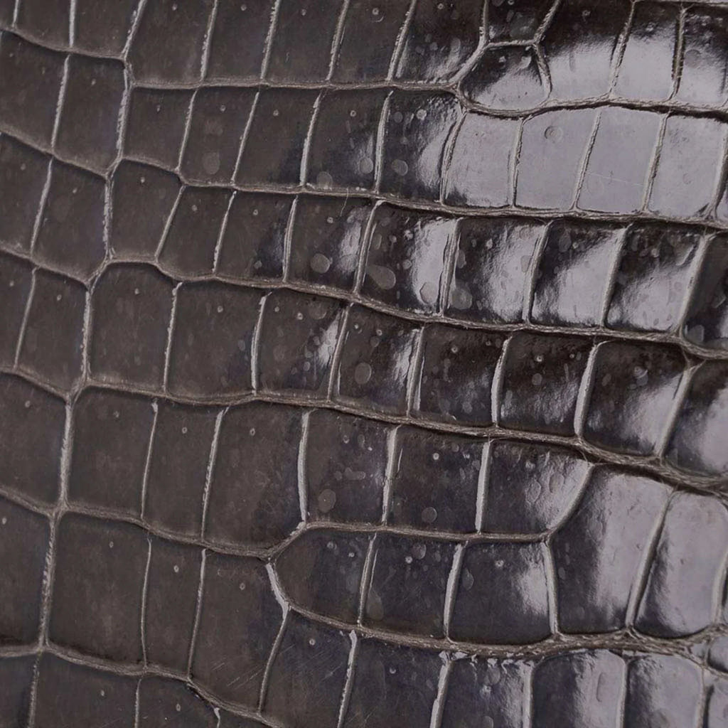 Special Order HSS Birkin 35 Bag Gris Fonce Porosus Crocodile with Palladium Hardware