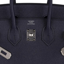 Load image into Gallery viewer, Birkin Sellier 25 Bag Blue Indigo Epsom Leather with Palladium Hardware