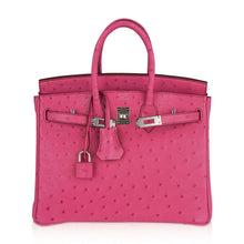 Load image into Gallery viewer, Birkin 25 Bag Fuchsia Ostrich with Palladium Hardware