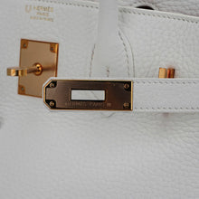 Load image into Gallery viewer, Special Order HSS Birkin 30 Bag White &amp; Orange Clemence Leather with Rose Gold Hardware
