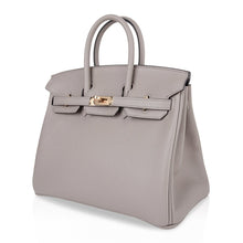 Load image into Gallery viewer, Birkin 25 Bag Gris Asphalte Novillo Leather Gold Hardware