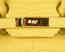 Load image into Gallery viewer, Birkin 35 Bag Matte Alligator Mimosa Gold Hardware Crazy Fabulous