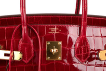 Load image into Gallery viewer, Birkin 35 Braise Lipstick Red Crocodile Gold Hardware