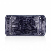 Load image into Gallery viewer, Birkin 35 Bleu Roi Porosus Crocodile Palladium Hardware
