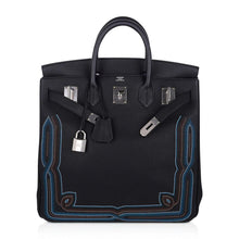Load image into Gallery viewer, Limited Edition HAC Western Birkin 40 Bag Runway Embroidered Black Togo Leather with Palladium Hardware