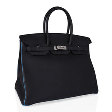 Load image into Gallery viewer, Special Order HSS Birkin 35 Bag Black Turquoise Togo Leather with Brushed Palladium Hardware