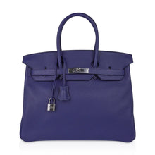 Load image into Gallery viewer, Limited Edition Birkin 35 Bag Blue Sapphire Taurillon Novillo Leather &amp; Toile Sea Surf &amp; Fun