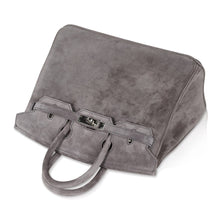 Load image into Gallery viewer, Birkin 25 Bag Gris Fume Doblis Suede with Palladium Hardware