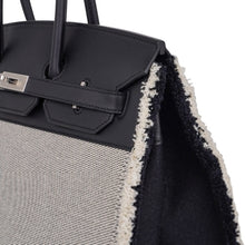 Load image into Gallery viewer, Birkin Fray Fray 35 Bag Black Swift Leather / Toile Limited Edition
