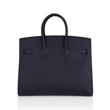 Load image into Gallery viewer, Birkin Sellier 25 Bag Blue Indigo Epsom Leather with Palladium Hardware