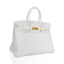Load image into Gallery viewer, Birkin 35 Bag White Gold Hardware Clemence Leather New