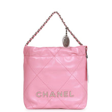 Load image into Gallery viewer, Chanel Mini 22 Bag Pink Calfskin Silver Hardware