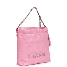 Load image into Gallery viewer, Chanel Mini 22 Bag Pink Calfskin Silver Hardware