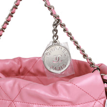 Load image into Gallery viewer, Chanel Mini 22 Bag Pink Calfskin Silver Hardware