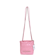 Load image into Gallery viewer, Chanel Mini 22 Bag Pink Calfskin Silver Hardware