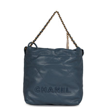 Load image into Gallery viewer, Chanel Mini 22 Bag Blue Caviar Gold Hardware